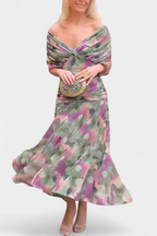 Women's Floral Print Maxi Elegant Dress