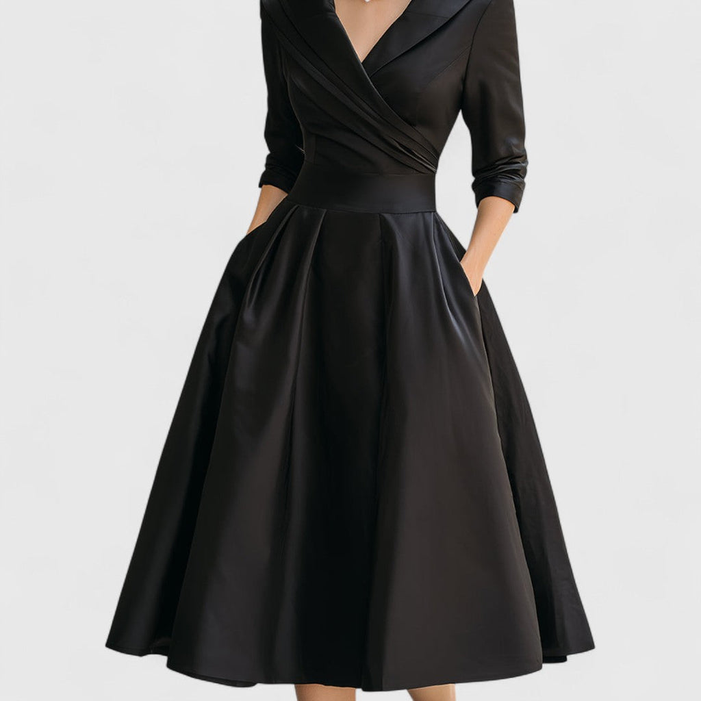 Women's Elegant V-neck Midi Dress