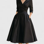 Women's Elegant V-neck Midi Dress