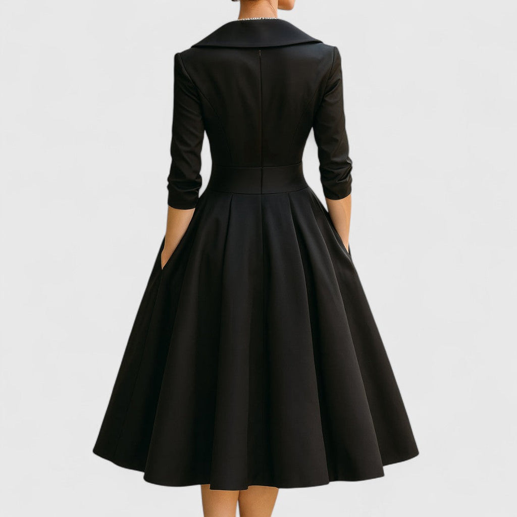 Women's Elegant V-neck Midi Dress