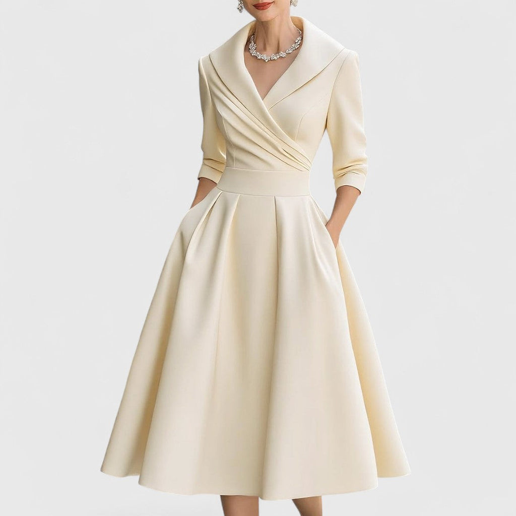 Women's Elegant V-neck Midi Dress