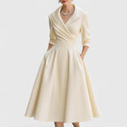 Women's Elegant V-neck Midi Dress