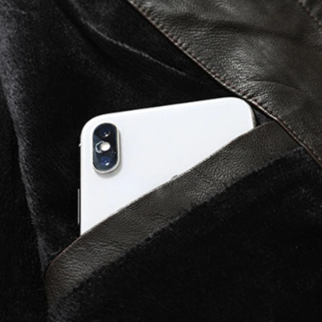 Merrick | Zip Up Leather Look Biker Jacket
