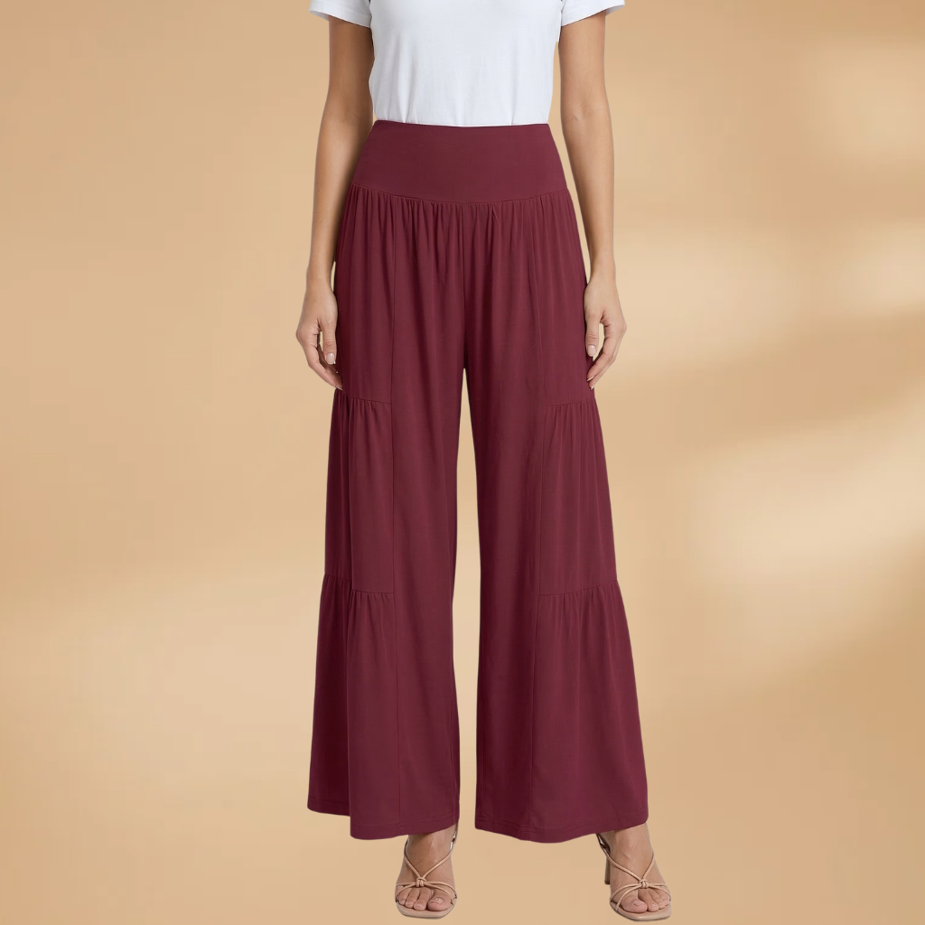 Women's Wide-Leg Trousers with High Waist and Flowy Fit