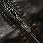 Merrick | Zip Up Leather Look Biker Jacket