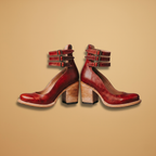 Women's Vintage Ankle Strap Sandal Heels with Comfortable Block Heel