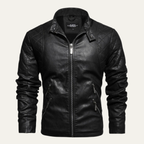 Merrick | Zip Up Leather Look Biker Jacket