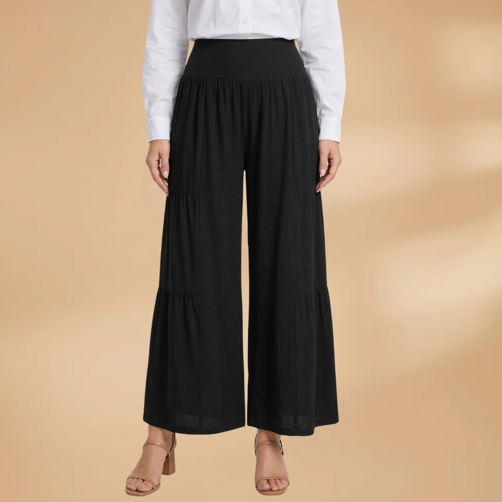 Women's Wide-Leg Trousers with High Waist and Flowy Fit