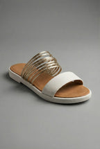 Multi Strap Comfortable Slip On Flat Slide Sandals Women