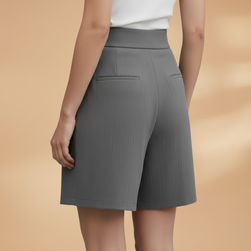 Women’s Fashion Shorts with Button Placket and Waistband