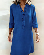 V-Neck Ruffled Dress