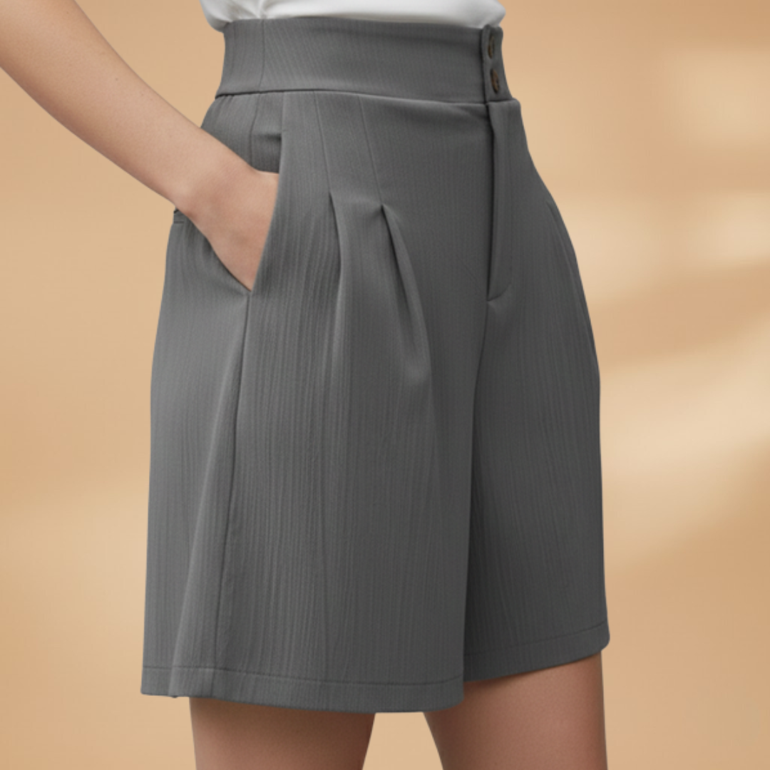 Women’s Fashion Shorts with Button Placket and Waistband