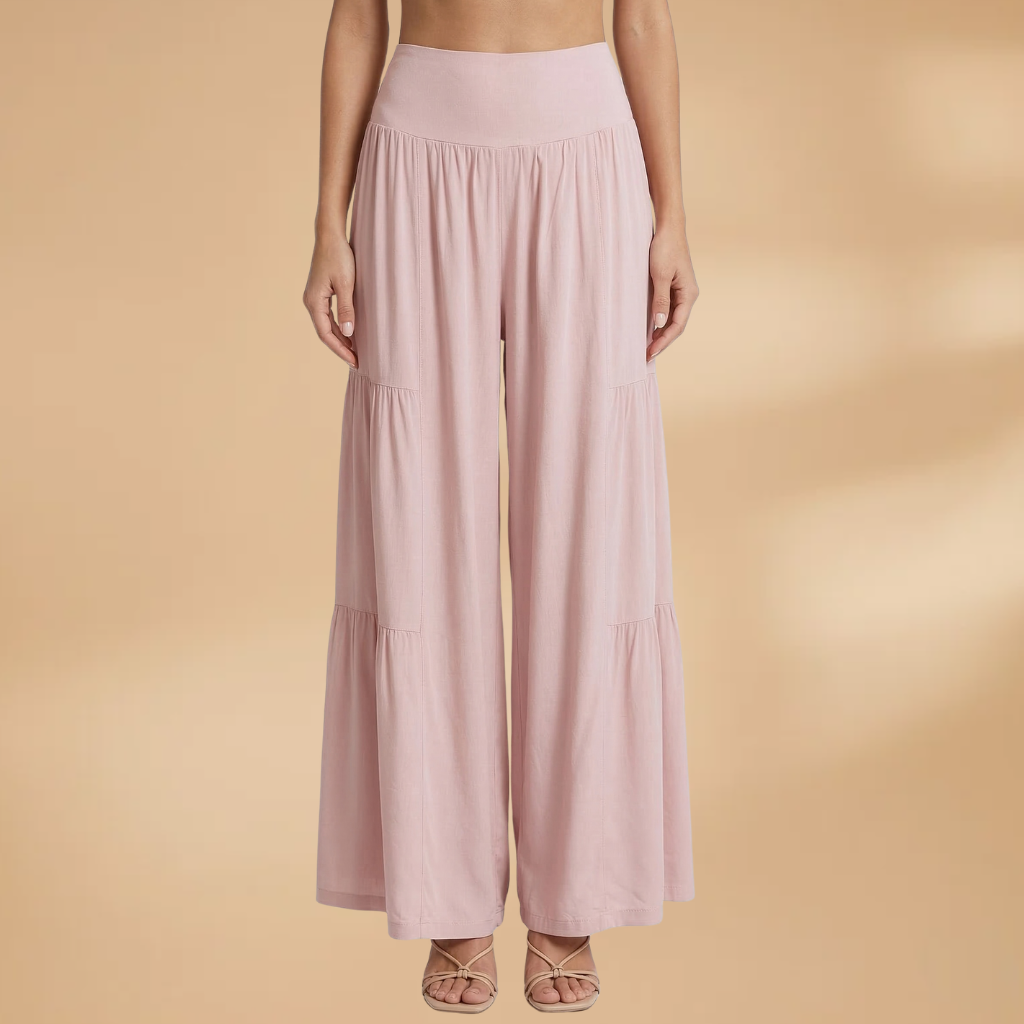 Women's Wide-Leg Trousers with High Waist and Flowy Fit