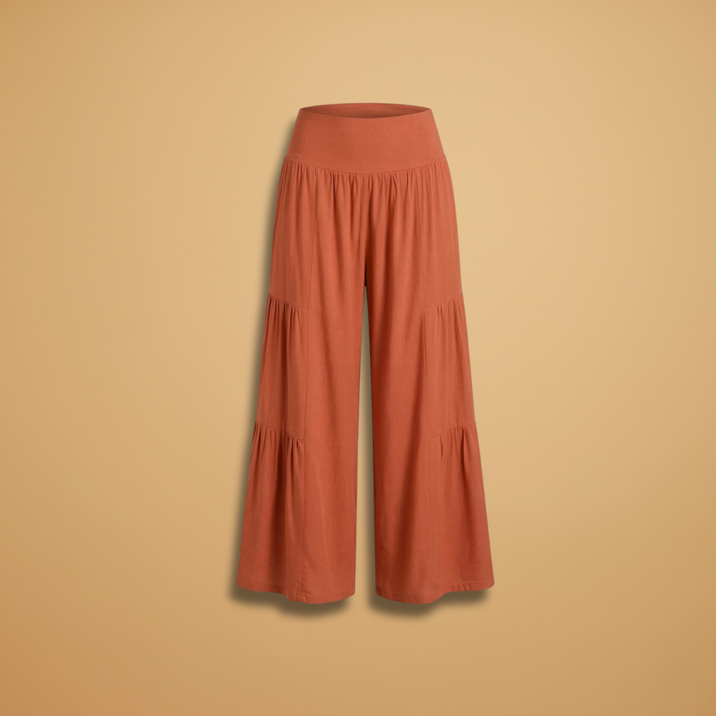 Women's Wide-Leg Trousers with High Waist and Flowy Fit