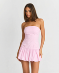 Juno | Strapless Fitted Bodice Gathered Skirt Mini Dress