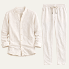 Gustav | Linen Blend Shirt and Trousers Two Piece Set