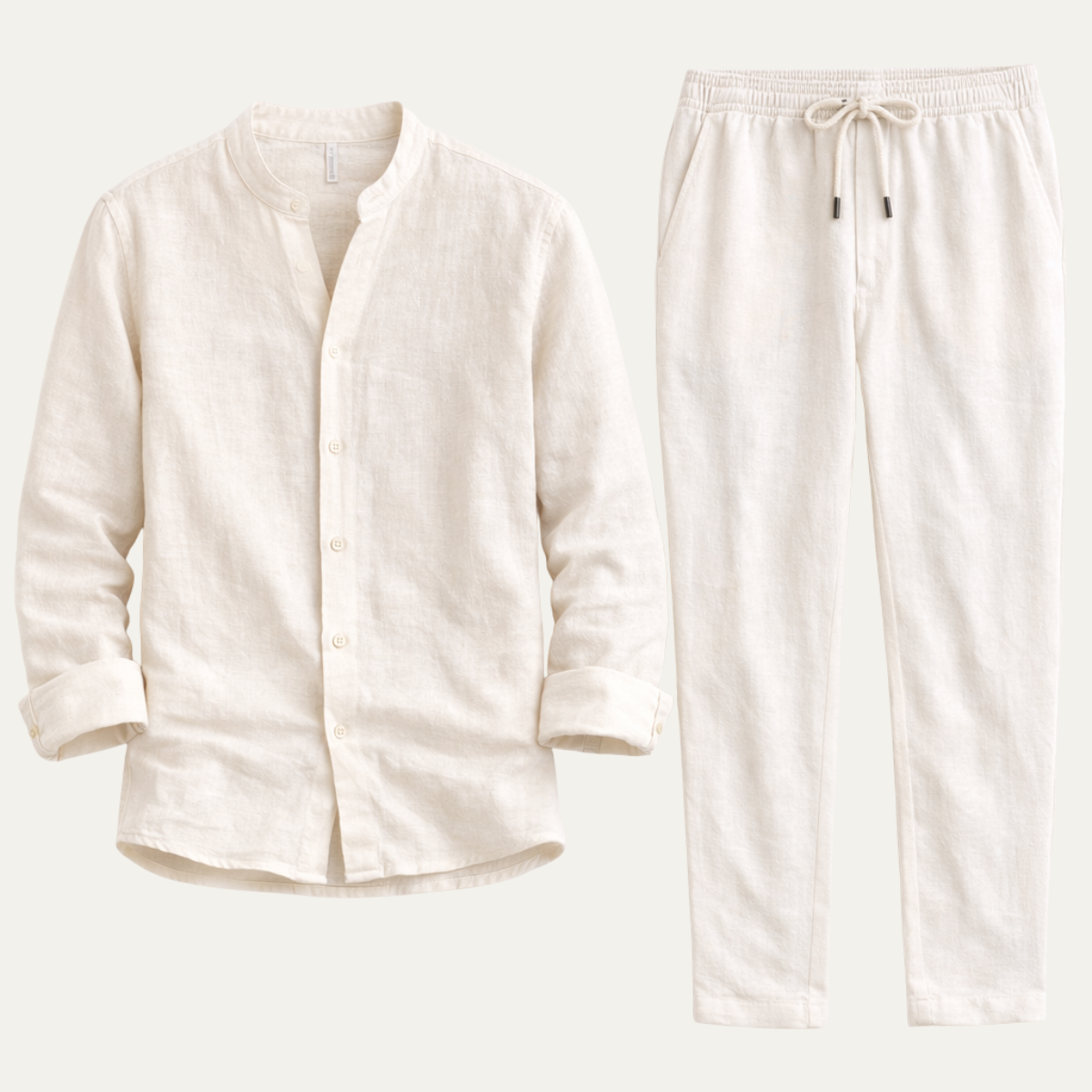 Gustav | Linen Blend Shirt and Trousers Two Piece Set