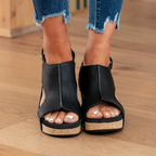 Women's Suede Wedge Sandals with Adjustable Straps and Cushioned Footbed