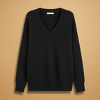 Women’s Pullover with V-Neck and Ribbed Details