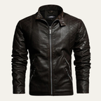 Merrick | Zip Up Leather Look Biker Jacket