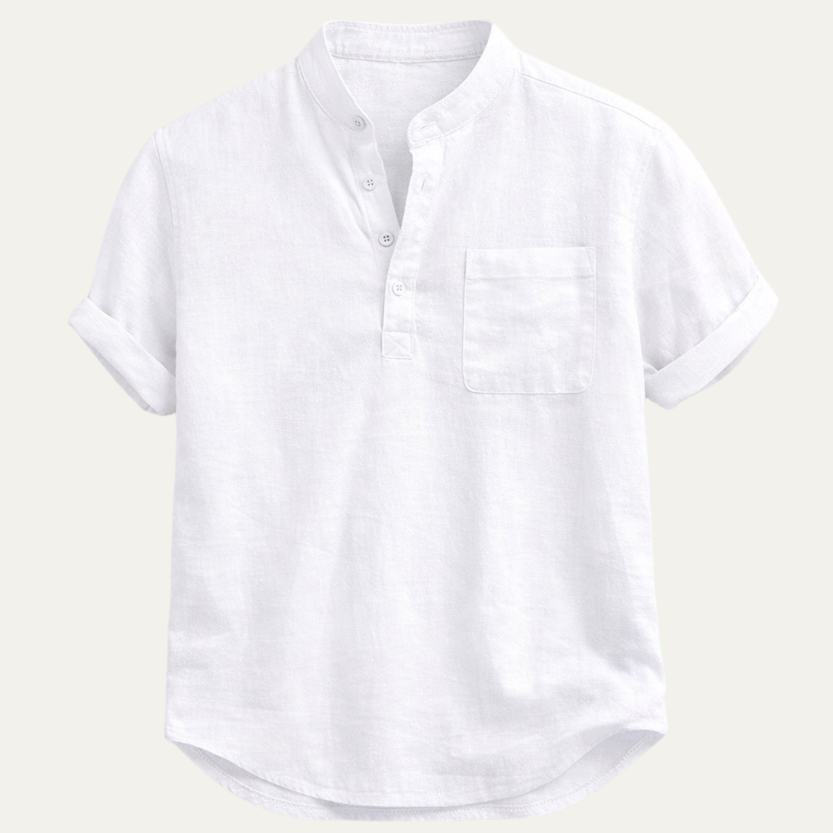Calvin | Men's Relaxed Fit Henley Linen Shirt