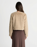 Orla | Cropped Faux Fur Button-Down Jacket