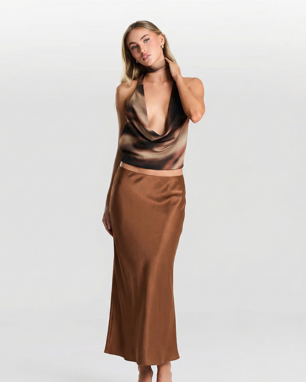 Pippa | Satin Maxi Slip Skirt