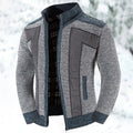 Men’s Full Zip Knit Cardigan with Stand Collar
