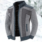 Men’s Full Zip Knit Cardigan with Stand Collar