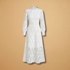 Women's Lace Midi Dress with Delicate Detailing and Tailored Fit