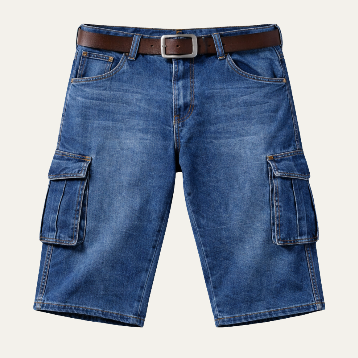 Gus | Loose Fit Multi Pocket Denim Cargo Shorts