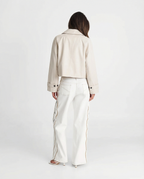 Lily | Cream Cropped Button-Front Jacket
