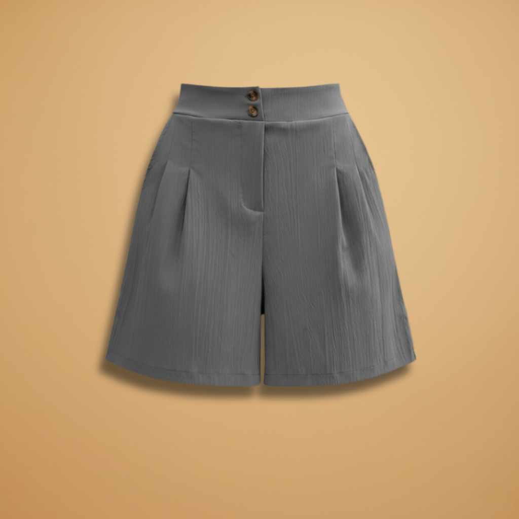 Women’s Fashion Shorts with Button Placket and Waistband