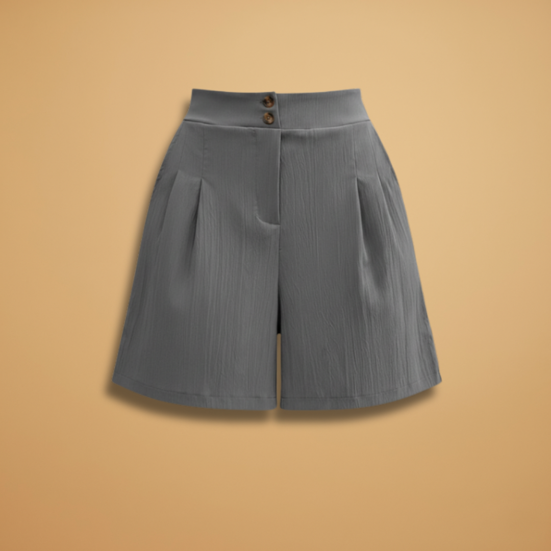 Women’s Fashion Shorts with Button Placket and Waistband