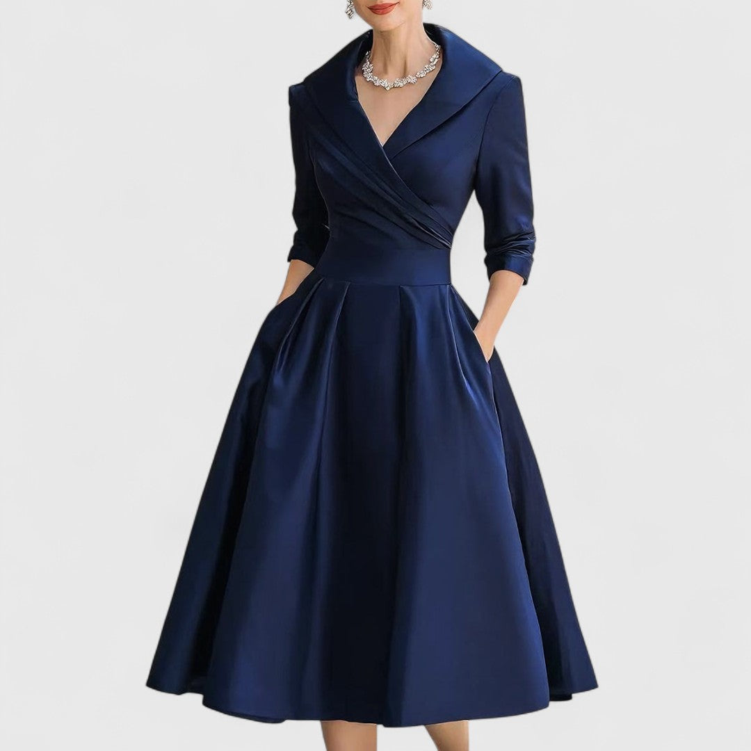 Women's Elegant V-neck Midi Dress