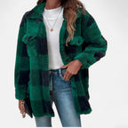 Valmonti | Women’s Checkered Plush Winter Jacket