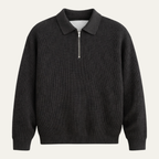 Montgomery | High Collar Slim Fit Half Zip Jumper
