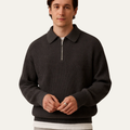 Montgomery | High Collar Slim Fit Half Zip Jumper