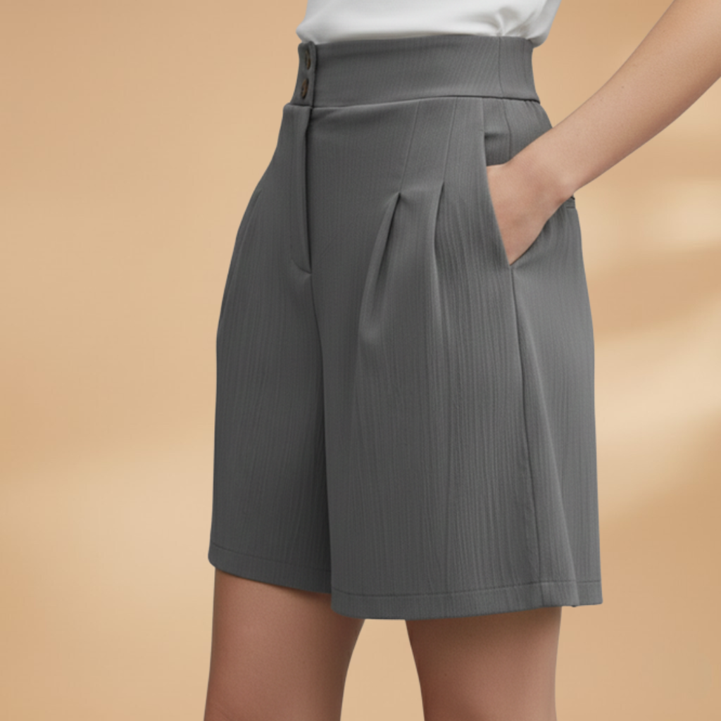 Women’s Fashion Shorts with Button Placket and Waistband