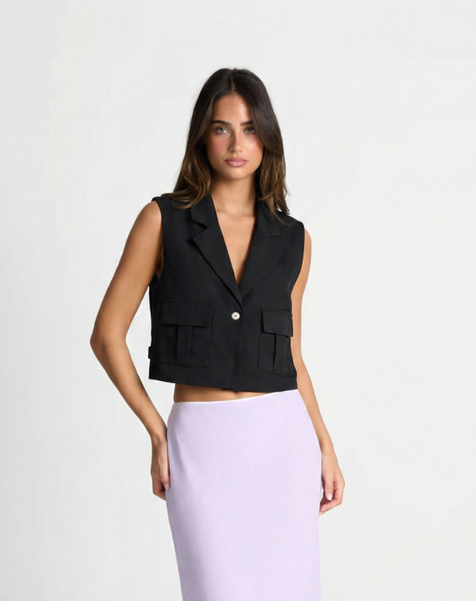 Lyla | Cropped Tailored Blazer Vest