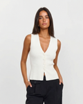 Bonnie | Deep V-Neck Ribbed Knit Vest