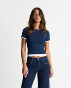 Olivia | Contrast Trim Baby Tee