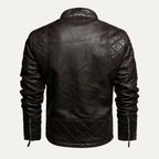 Merrick | Zip Up Leather Look Biker Jacket
