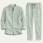 Gustav | Linen Blend Shirt and Trousers Two Piece Set