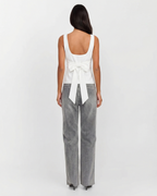 Cressida | Square Neck Bow Detail Fitted Top