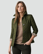 Women’s Quilted Mid-Season Jacket Button Front Lightweight Coat