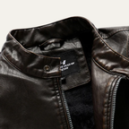 Merrick | Zip Up Leather Look Biker Jacket