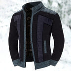 Men’s Full Zip Knit Cardigan with Stand Collar