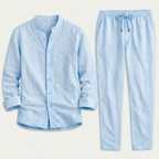 Gustav | Linen Blend Shirt and Trousers Two Piece Set