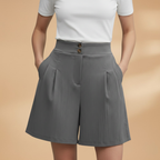 Women’s Fashion Shorts with Button Placket and Waistband